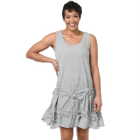 TULIP matilda dress in ticking stripe - Picture 1 of 9